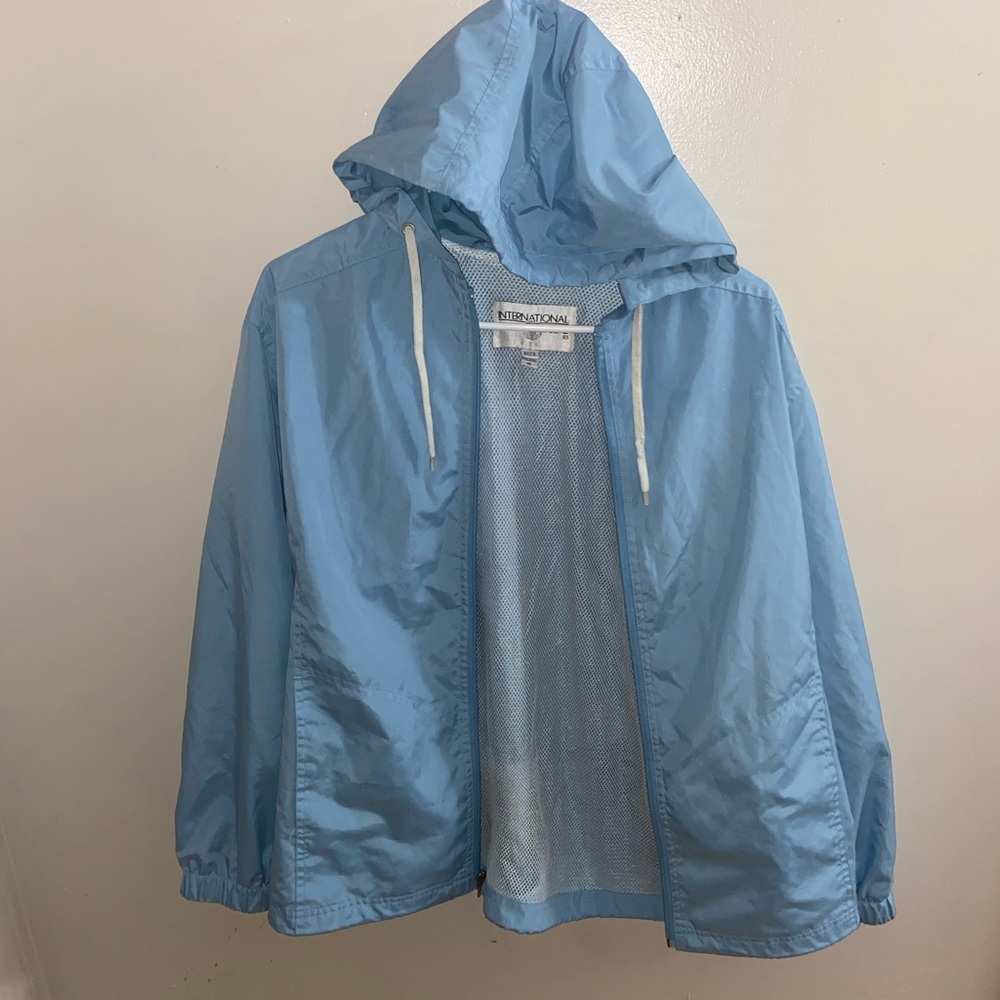 International scene baby blue jacket
